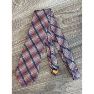 Robert Talbott Best of Class Nordstrom Red Navy Blue Striped Silk Tie USA Made